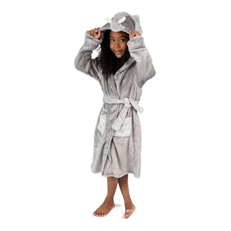 Leveret Kids Fleece Hooded Robe, 5 of 15