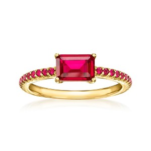 Pure Collection by Ross-Simons 1.10 ct. t.w. Lab-Grown Ruby Ring in 18kt Gold Vermeil - 1 of 4