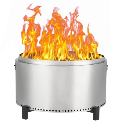 Smokeless Fire Pit, Outdoor Wood Burning Portable Firepit with Removable Ash Pan, Bonfire Pit with Poker, Stand for Outside, Backyard, Patio