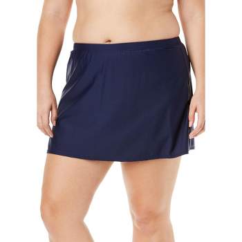 Swimsuits for All Women's Plus Size Side Slit Swim Skirt