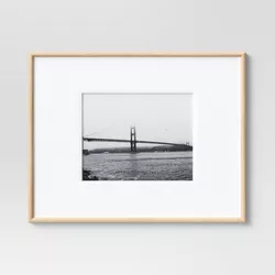 14" x 18" Matted to 8" x 10" Narrow Rounded Gallery Frame Mid-Tone Natural - Project 62™
