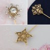 Anna-Kaci Vintage 3Pcs Long Stick Hat Pins Crystal Flower Butterfly and Pearl Details for Classic Hat Lapel and Scarf Accessorizing - 3pcs Star - 3 of 4