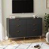 Whizmax Fluted 6 Drawers Dresser, Curved Profile Design, Dresser TV Stand, Wood Drawer Organizer for Bedroom, Living Room, Hallway - 3 of 4