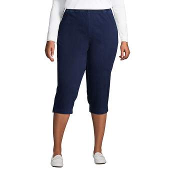 Lands' End Women's Plus Size Sport Knit Denim High Rise Elastic Waist Pull  On Pants - 3x - Medium Indigo : Target