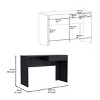 INFURNIC Desks Modern Writing Desk with Handleless Drawer and Spacious Top for Home Office Workspace, Black, 17.7"*43.32"*29.5" - 3 of 4