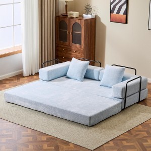 SKRAN Floor Couch Compression Sofa Convertible Floor Sofa Bed with Pillow for Living Room Bedroom Small Space Corduroy No Assembly - 1 of 4