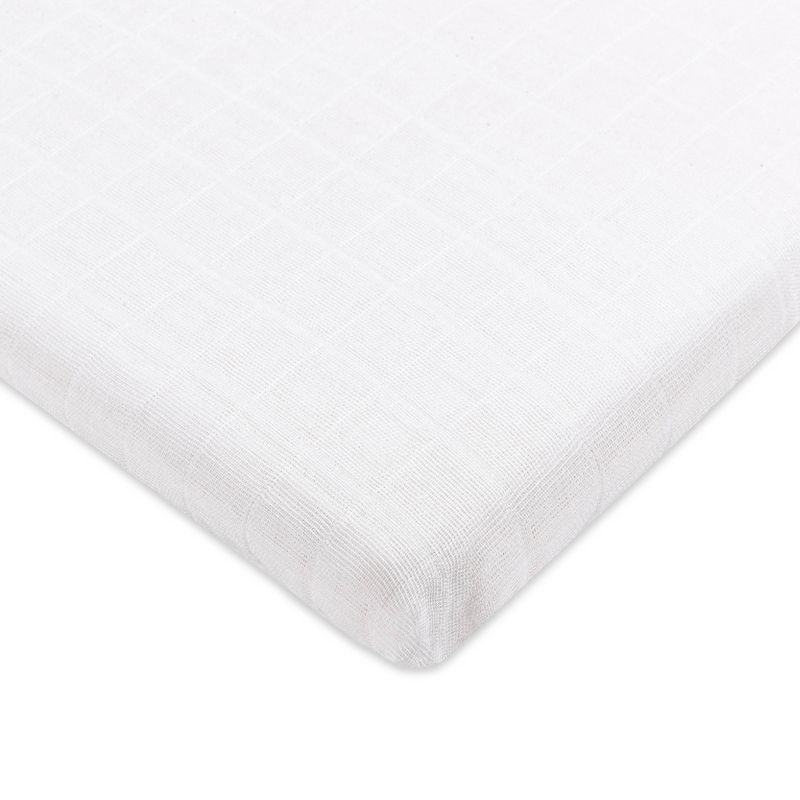 Babyletto Plain White Muslin All-Stages Bassinet Sheet, 1 of 8