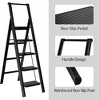 JANSNO Black Lightweight 5-Step Folding Steel Ladder with Wide Anti-Slip Pedals and Carry Handle - 3 of 4