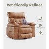 27" Oversized Recliner Chairs with Heat and Massage - 360° Swivel Lazy Recliner Chair for Adults- Manual Rocking Chair with Remote Control - 3 of 4