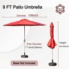 Maggift Outdoor Patio Umbrella with 8 Sturdy Ribs, Push Button Tilt and Crank, Waterproof, UV-Resistant Uitable for Garden, red, 108"*108"*94.44" - 2 of 4