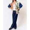 Women's Patchwork Denim Sleeve Cardigan - lalavon - 4 of 4