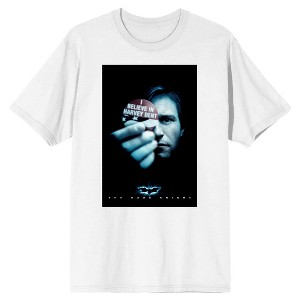 Men's Dark Knight Trilogy I Believe in Harvey Dent Bruce Wayne White Graphic Tee - 1 of 2