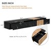 TV Stand with Faux Marble and Walnut Wood Grain Finish for TVs up to 88, Modern Modular Entertainment Center with 4 Storage Drawers - 2 of 4