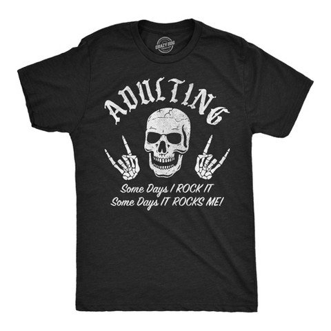 Мужские футболки Crazy Dog T-Shirts, Inc. Mens Funny T Shirts Adulting Some Days I Rock It Sarcastic Tee For Men - Crazy Dog Men's T Shirt with Fun Design Black XL