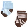 Luvable Friends Infant Boys Newborn and Baby Terry Socks, Blue Navy Sneakers - 4 of 4