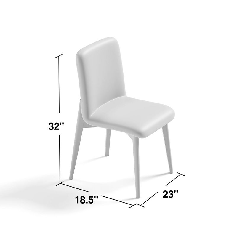 Neutypechic Wooden Dining Chair Side Chair White Upholstered Dining Chairs Set of 2, 5 of 8