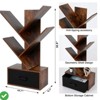 Tree Bookcase with Drawer - 4-Tier Solid Wood Display Organizer Free Standing Tree Bookcase for Bedroom & Living Room - 2 of 4