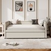 Twin Size Daybed, Upholstered Platform Bed Frame with Twin Size Trundle Bed -Frevyn - 2 of 4
