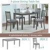 Aukfa 5-Piece Modern Dining Set - Rectangular Wooden Table & 4 Upholstered Chairs, Kitchen & Dining Room Furniture - 3 of 4