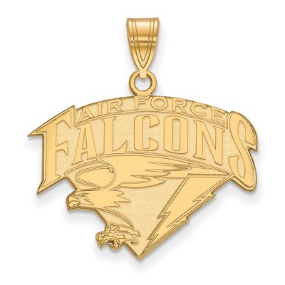 Black Bow Jewelry 14k Yellow Gold United States Air Force Academy Fighting Falcons NCAA Large Pendant