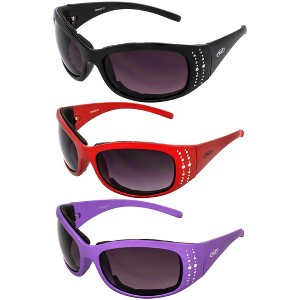 3 Pairs of Global Vision Eyewear Marilyn 2 Plus Safety Motorcycle Glasses with Smoke, Smoke, Smoke Lenses - 1 of 4