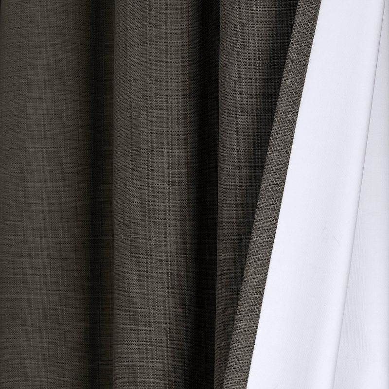 Faux Linen Absolute Blackout Grommet Top Single Window Curtain Panel - Lush Décor, 5 of 9