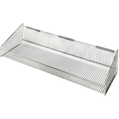 Quantum Storage Systems Partition Wall Hanging Basket, 11-7/8"W X 36"D X 7-1/2"H, 125 Lbs. Load Capacity, Mesh Design, Chrome Plated Finish