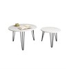 27.56'' Round Nesting Coffee Table Set of 2, Circular Nesting End Table Set, Round Wooden Tabletop, and Sturdy Metal Base - 3 of 4