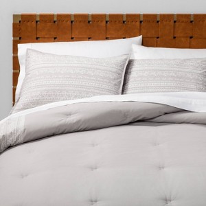 Twin/Twin XL Printed Comforter Set Gray Border - Opalhouse