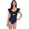 Anna-Kaci Swim Women's Ruffled Sleeve One-Piece Swimsuit with Twist Front and Cutout Detail - 2 of 4