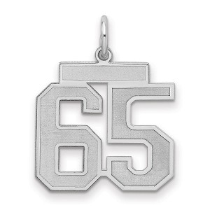 Black Bow Jewelry Sterling Silver, Jersey Collection, Medium Number 65 Pendant - 1 of 3