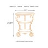 Nestor Chairside End Table Medium Brown - Signature Design by Ashley: Oil Rubbed Finish, Open Shelf, Metal Frame - 3 of 4