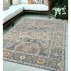 5' X 7'  and Orange Floral Medallion Stain Resistant Indoor Outdoor Area Rug - 2 of 4