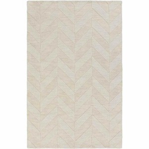 Mark & Day Menton 4'x6' Rectangle Loomed Indoor Area Rugs Khaki: Modern Chevron Wool, Stain-Resistant, Pet Friendly - 1 of 4