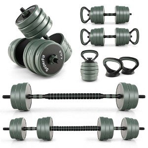 Costway 4 in 1 Adjustable Weight Dumbbell Set 47lbs Free Weight Set withConnector Home Gym - 1 of 4