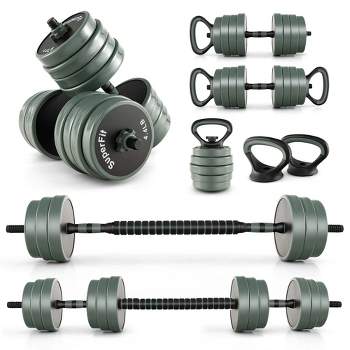 Costway 4 in 1 Adjustable Weight Dumbbell Set 47lbs Free Weight Set withConnector Home Gym