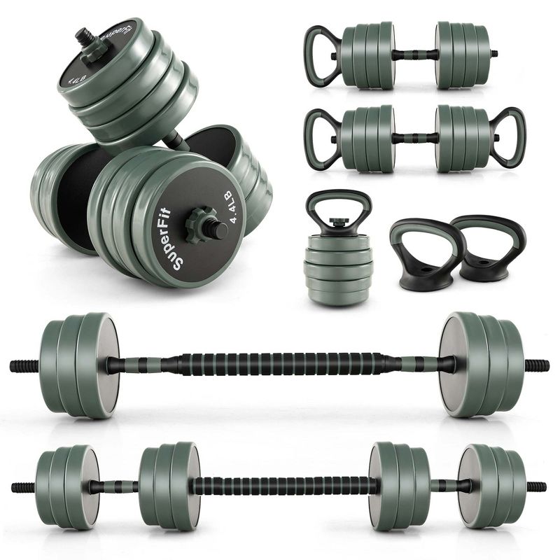 Costway 4 in 1 Adjustable Weight Dumbbell Set 47lbs Free Weight Set withConnector Home Gym, 1 of 8