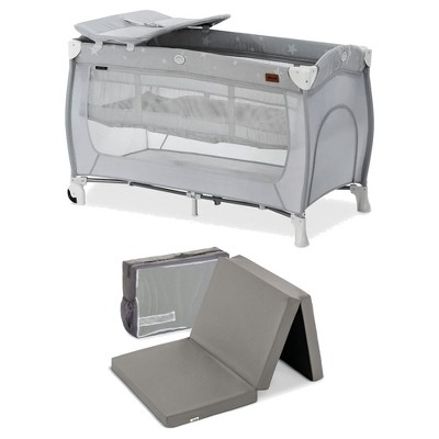 hauck Sleep N Play Center Portable Travel Cot with Foldable Portable Foam Pad for Traveling, Kids, Snooze, Resting, and Indoor Spaces