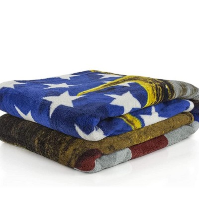 Patriotic American Whitetail Deer Fleece Throw Blanket
