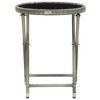 vidaXL Tea Table Gray 23.6 in. Poly Rattan and Tempered Glass - 3 of 4