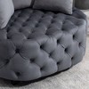 CAVINAS Chesterfield Single Sofa Chair, Modern Velvet Upholstered Accent Chair with 3 Pillows, Classical Barrel Chair Couch for Living Room - 3 of 4