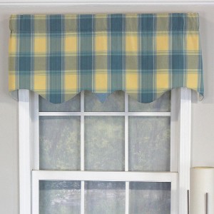 Syon Park Plaid Regal Style 3" Rod Pocket Valance 50" x 17" Multicolor by RLF Home - 1 of 4