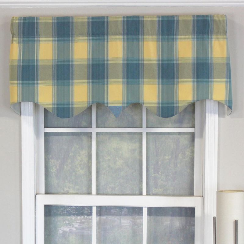 Syon Park Plaid Regal Style 3" Rod Pocket Valance 50" x 17" Multicolor by RLF Home, 1 of 5