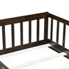 Sapphtopaz Kids Bed Frame, Rubber Wood Floor Bed with Safety Guardrails for Toddlers & Kids' Bedrooms (Twin/Full Size) - 2 of 4