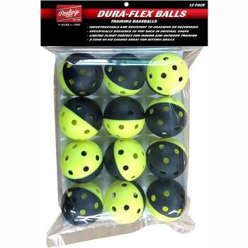 Rawlings Dura-Flex Baseball/Softball Training Balls 12-Pack - Yellow/Black