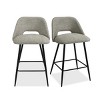 Edwin 26.5" inches Fabric Counter Height Stools,Armless Upholstered Counter Stools With Backs Set Of 2,Black Metal Frames-The Pop Home - 2 of 4