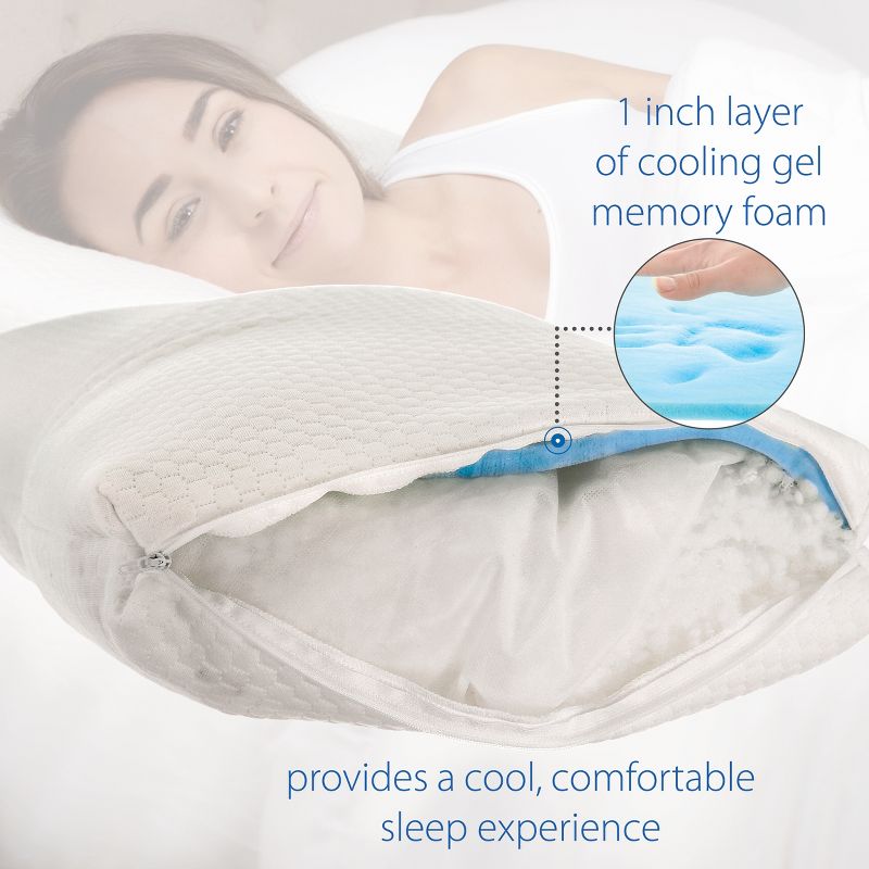 Core Products Adjust-A-Loft Fiber Adjustable Comfort Pillow with Cooling Memory Foam Insert, Standard Size, 3 of 11