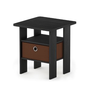 HOMLUX 2PCS Modern Bedside End Table Nightstand with Removable Drawer & Open Shelf - 1 of 4