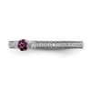 Black Bow Jewelry 14k White Gold, Rhodolite Garnet & 1/8 Ctw Diamond Stackable Ring - 3 of 4