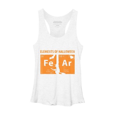 Women's Design By Humans Elements Of Halloween Tee (FeAr) Periodically By Luckyst Racerback Tank Top